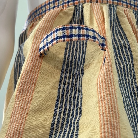 Girls Apron Yellow Plaid and Stripe - Picture 7 of 8
